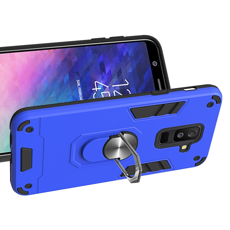For Samsung Galaxy A6+ (2018) 2 in 1 Armour Series PC + TPU Protective Case with Ring Holder