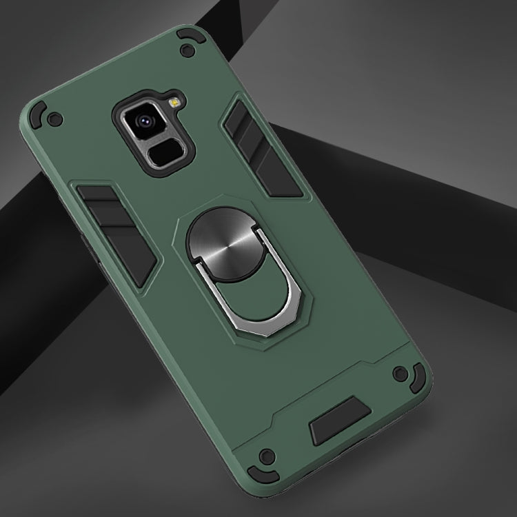 For Samsung Galaxy A8+ (2018) 2 in 1 Armour Series PC + TPU Protective Case with Ring Holder