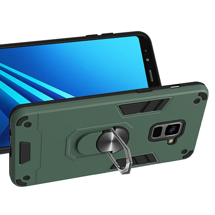 For Samsung Galaxy A8+ (2018) 2 in 1 Armour Series PC + TPU Protective Case with Ring Holder