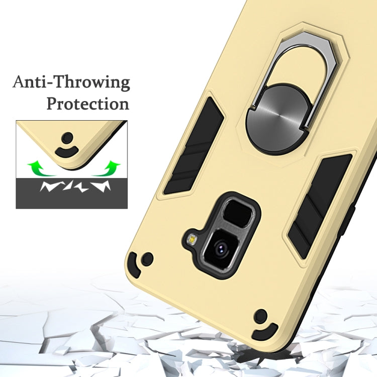 For Samsung Galaxy A8+ (2018) 2 in 1 Armour Series PC + TPU Protective Case with Ring Holder