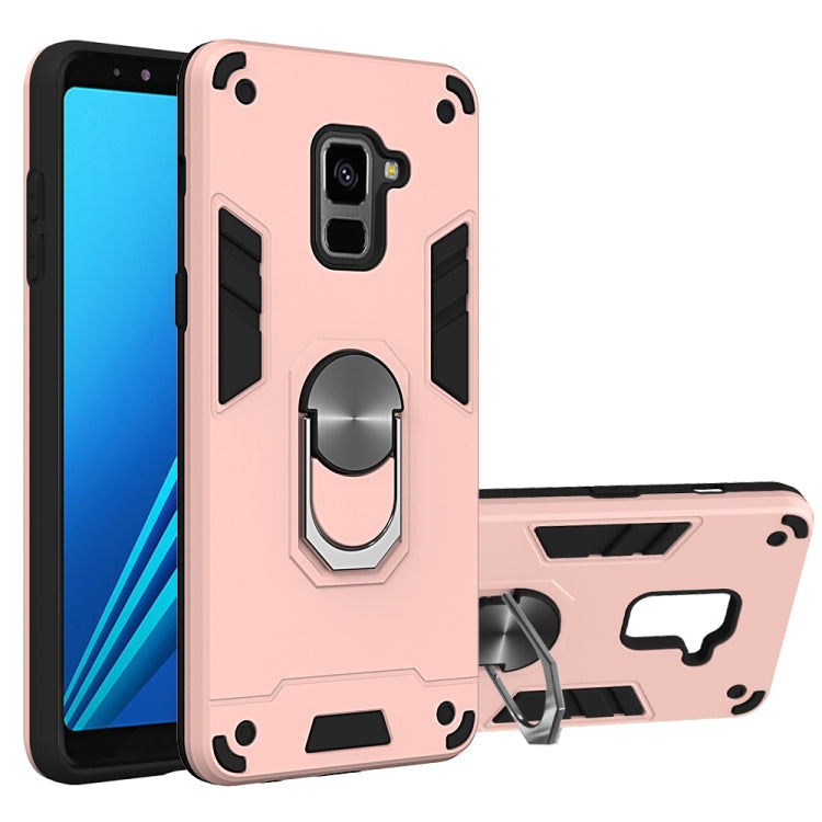 For Samsung Galaxy A8+ (2018) 2 in 1 Armour Series PC + TPU Protective Case with Ring Holder