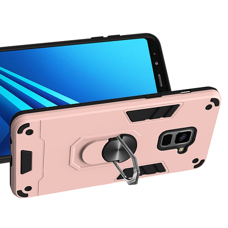 For Samsung Galaxy A8+ (2018) 2 in 1 Armour Series PC + TPU Protective Case with Ring Holder