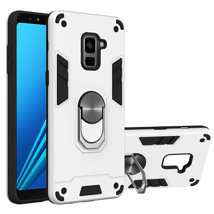 For Samsung Galaxy A8+ (2018) 2 in 1 Armour Series PC + TPU Protective Case with Ring Holder