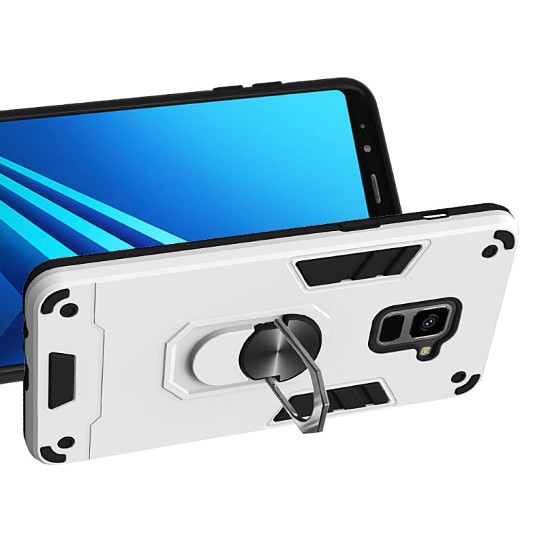 For Samsung Galaxy A8+ (2018) 2 in 1 Armour Series PC + TPU Protective Case with Ring Holder