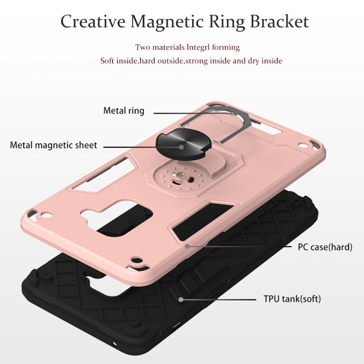 For Samsung Galaxy A8+ (2018) 2 in 1 Armour Series PC + TPU Protective Case with Ring Holder