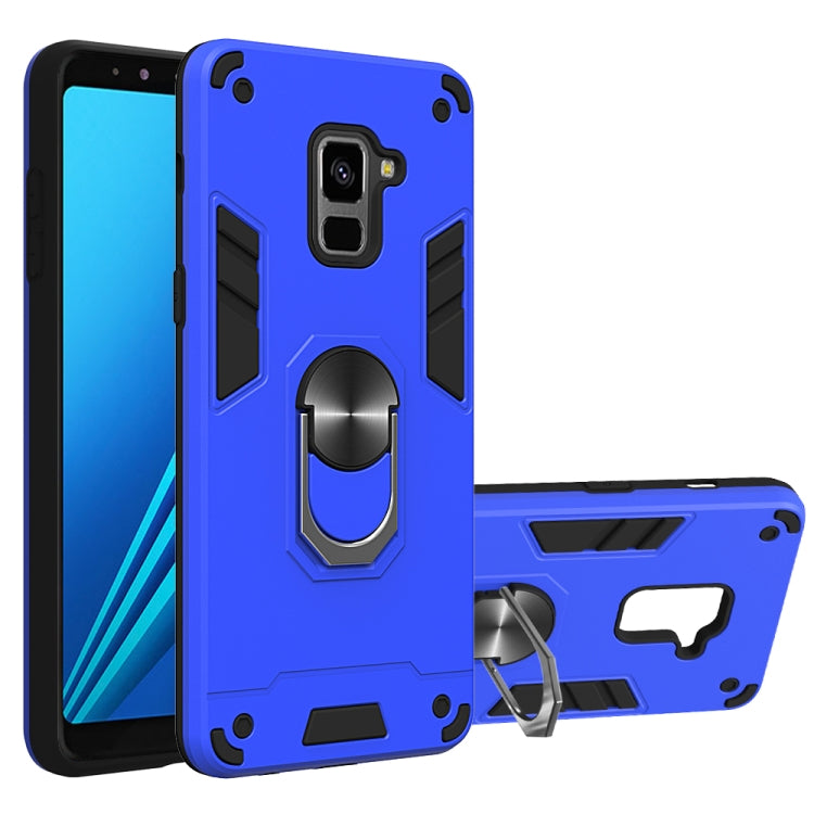 For Samsung Galaxy A8+ (2018) 2 in 1 Armour Series PC + TPU Protective Case with Ring Holder