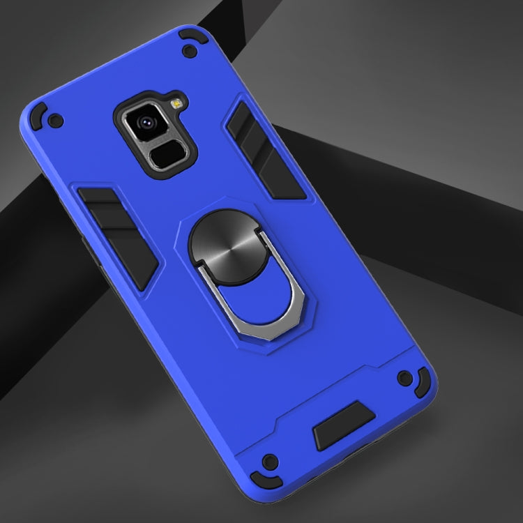 For Samsung Galaxy A8+ (2018) 2 in 1 Armour Series PC + TPU Protective Case with Ring Holder