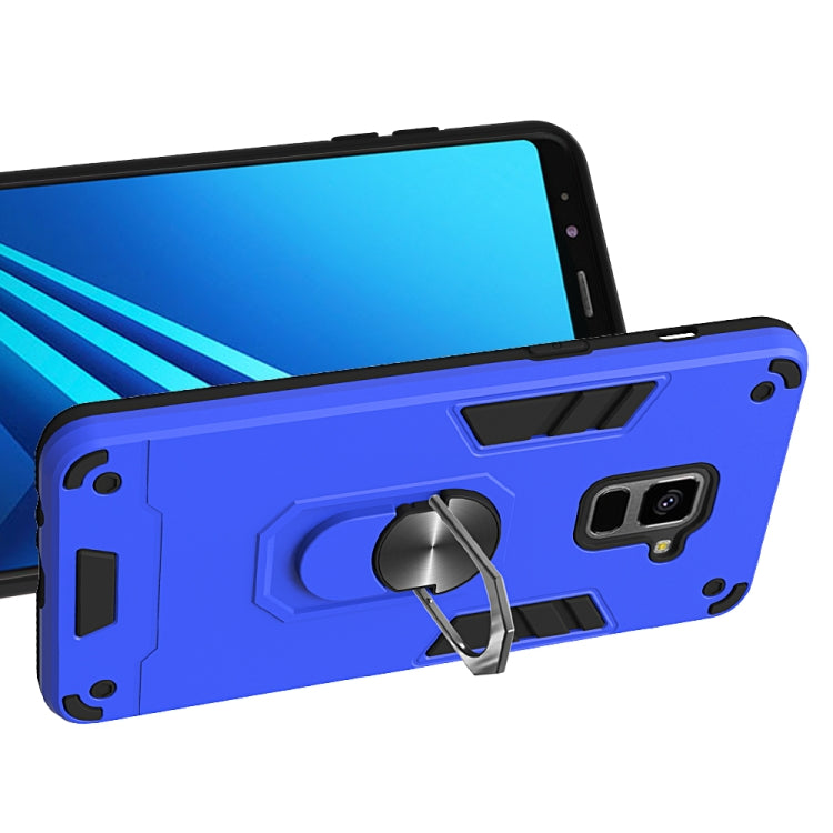 For Samsung Galaxy A8+ (2018) 2 in 1 Armour Series PC + TPU Protective Case with Ring Holder