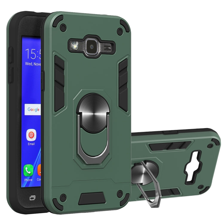 For Samsung Galaxy J2 2 in 1 Armour Series PC + TPU Protective Case with Ring Holder