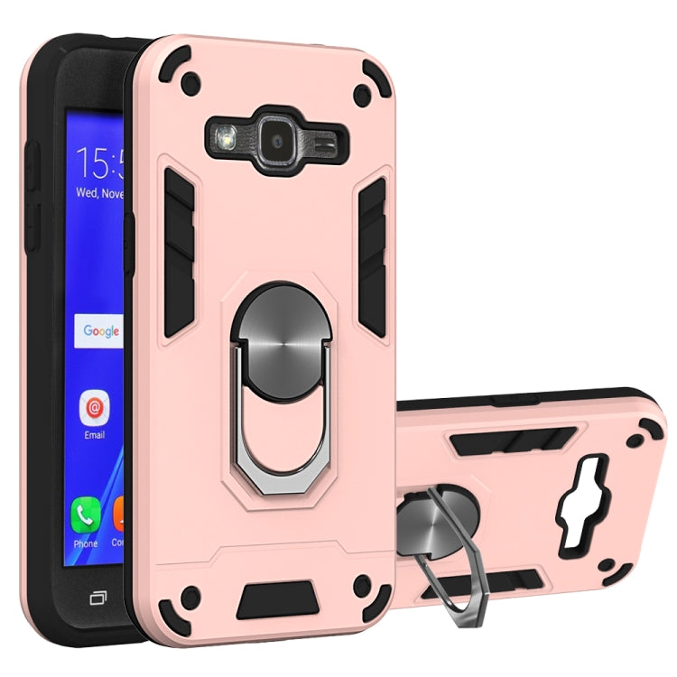 For Samsung Galaxy J2 2 in 1 Armour Series PC + TPU Protective Case with Ring Holder