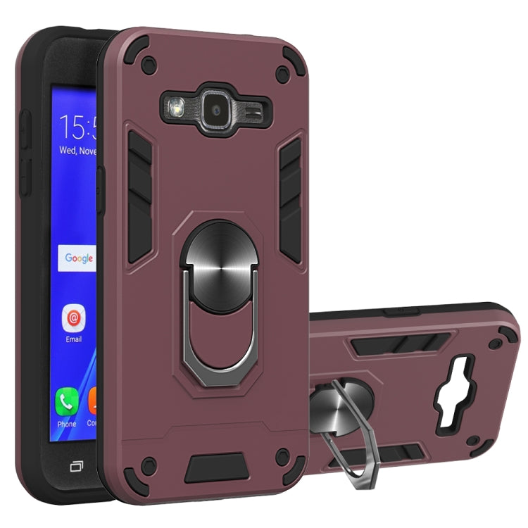 For Samsung Galaxy J2 2 in 1 Armour Series PC + TPU Protective Case with Ring Holder