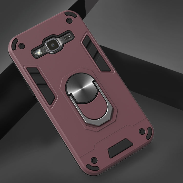 For Samsung Galaxy J2 2 in 1 Armour Series PC + TPU Protective Case with Ring Holder