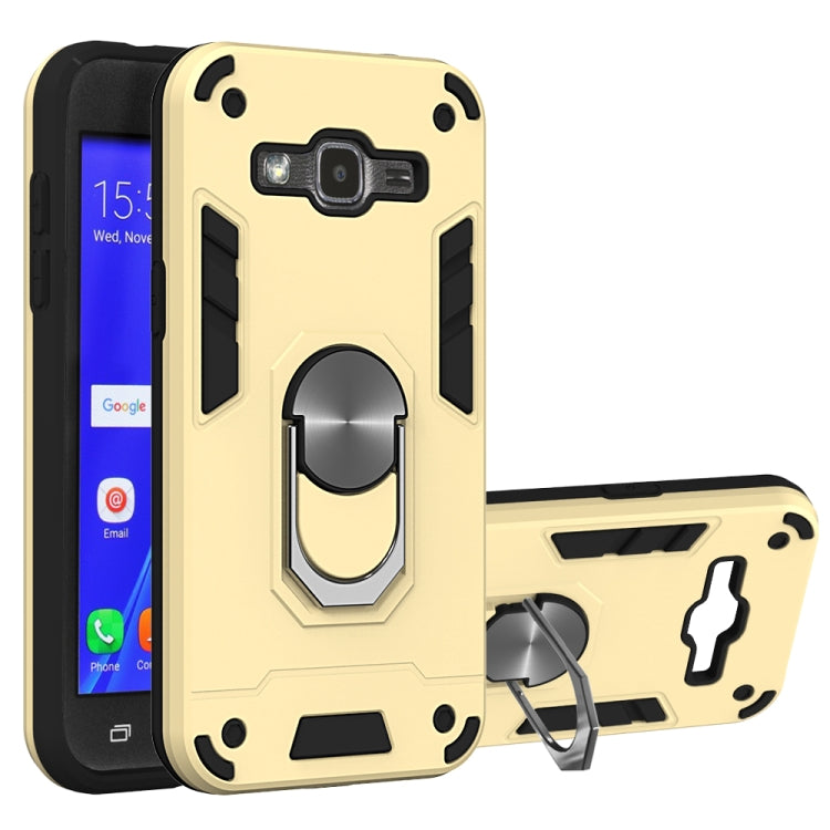 For Samsung Galaxy J2 2 in 1 Armour Series PC + TPU Protective Case with Ring Holder