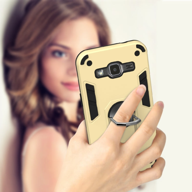 For Samsung Galaxy J2 2 in 1 Armour Series PC + TPU Protective Case with Ring Holder
