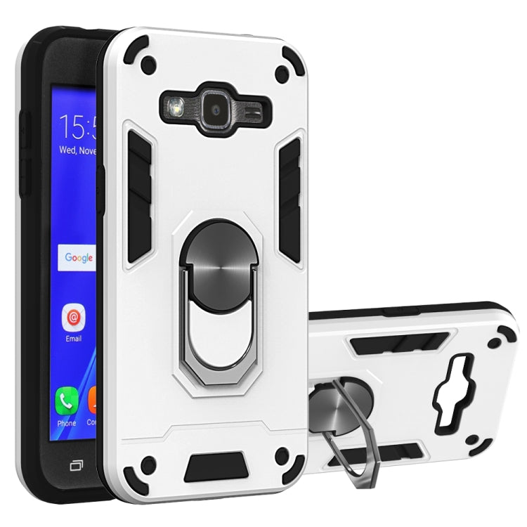 For Samsung Galaxy J2 2 in 1 Armour Series PC + TPU Protective Case with Ring Holder
