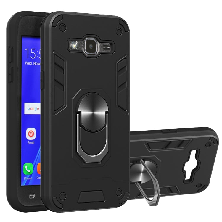 For Samsung Galaxy J2 2 in 1 Armour Series PC + TPU Protective Case with Ring Holder