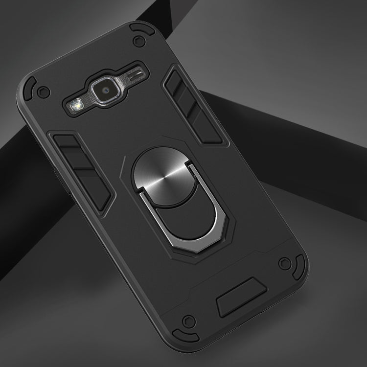 For Samsung Galaxy J2 2 in 1 Armour Series PC + TPU Protective Case with Ring Holder