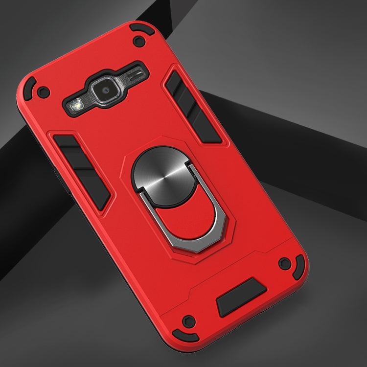 For Samsung Galaxy J2 2 in 1 Armour Series PC + TPU Protective Case with Ring Holder
