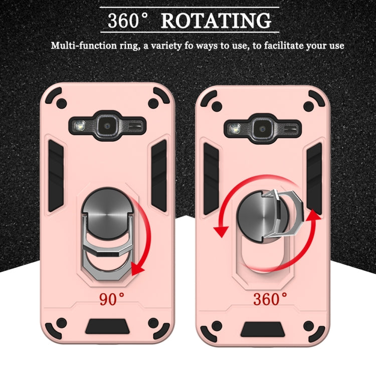 For Samsung Galaxy J2 2 in 1 Armour Series PC + TPU Protective Case with Ring Holder