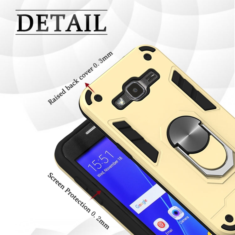 For Samsung Galaxy J2 2 in 1 Armour Series PC + TPU Protective Case with Ring Holder