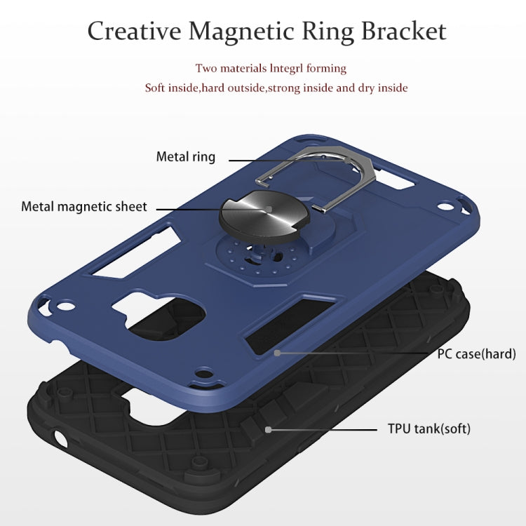For Samsung Galaxy J2 Pro (2018) 2 in 1 Armour Series PC + TPU Protective Case with Ring Holder