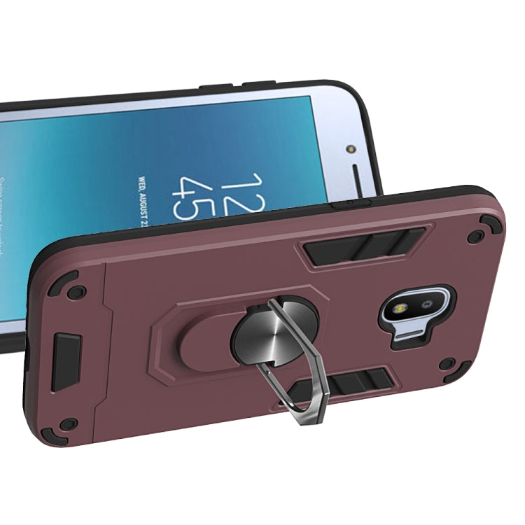 For Samsung Galaxy J2 Pro (2018) 2 in 1 Armour Series PC + TPU Protective Case with Ring Holder