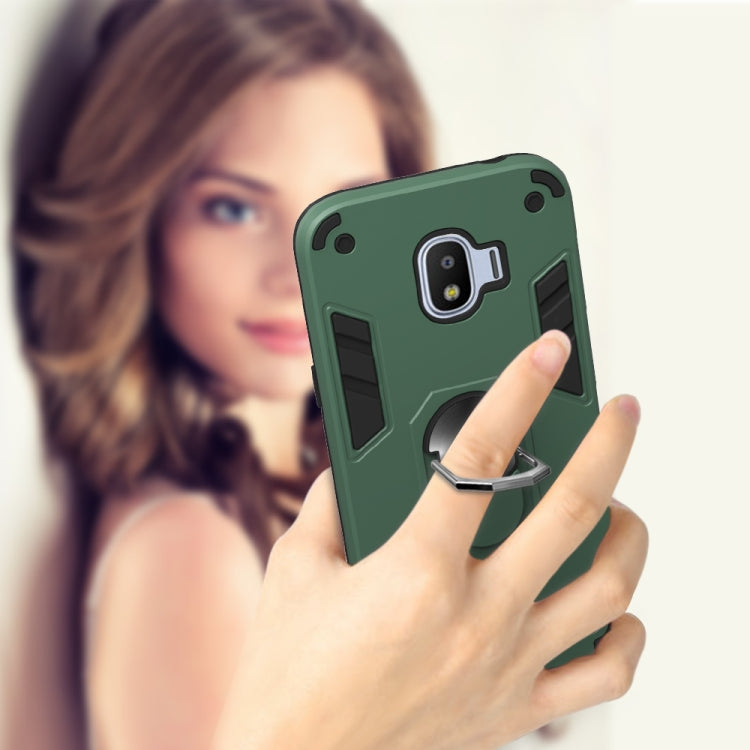 For Samsung Galaxy J2 Pro (2018) 2 in 1 Armour Series PC + TPU Protective Case with Ring Holder