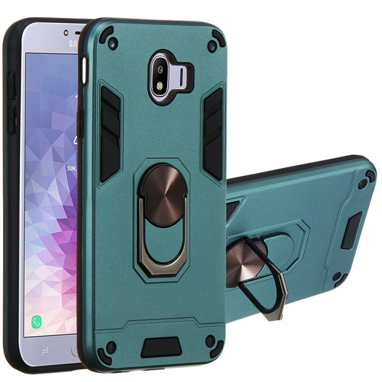 For Samsung Galaxy J4 (2018) 2 in 1 Armour Series PC + TPU Protective Case with Ring Holder