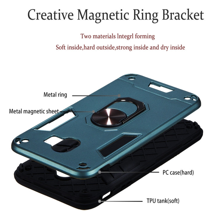For Samsung Galaxy J4 (2018) 2 in 1 Armour Series PC + TPU Protective Case with Ring Holder