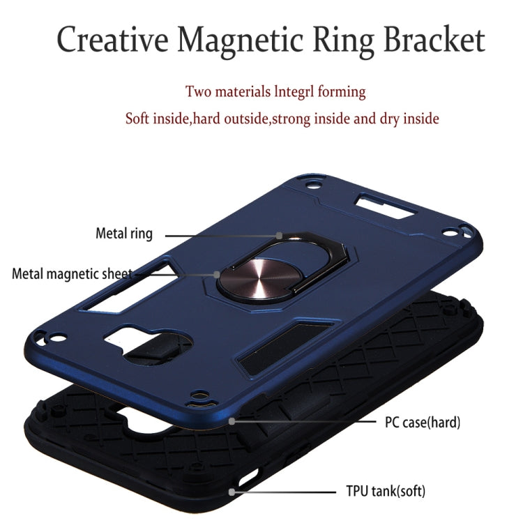 For Samsung Galaxy J4 (2018) 2 in 1 Armour Series PC + TPU Protective Case with Ring Holder