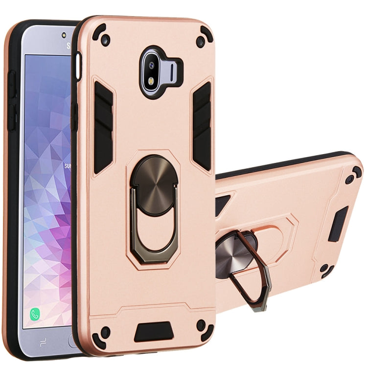 For Samsung Galaxy J4 (2018) 2 in 1 Armour Series PC + TPU Protective Case with Ring Holder