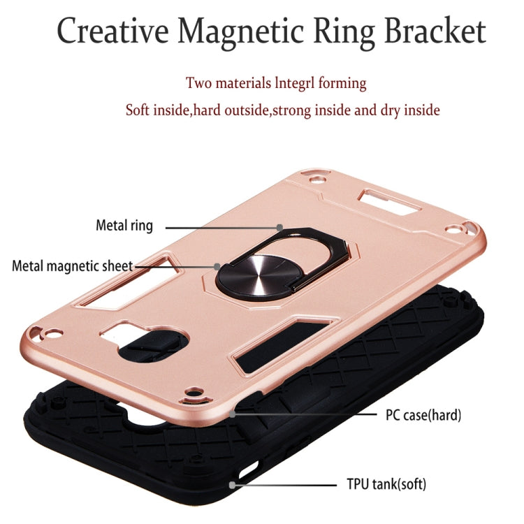 For Samsung Galaxy J4 (2018) 2 in 1 Armour Series PC + TPU Protective Case with Ring Holder