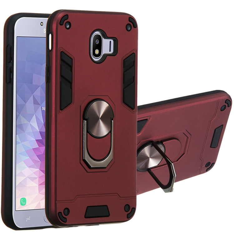 For Samsung Galaxy J4 (2018) 2 in 1 Armour Series PC + TPU Protective Case with Ring Holder