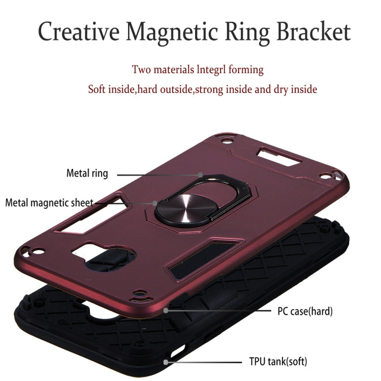 For Samsung Galaxy J4 (2018) 2 in 1 Armour Series PC + TPU Protective Case with Ring Holder