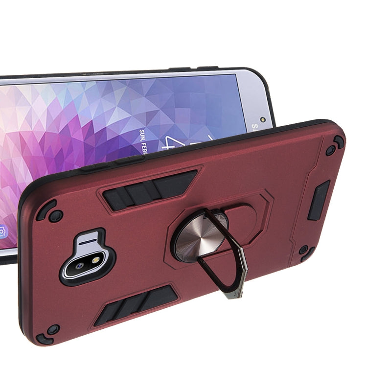 For Samsung Galaxy J4 (2018) 2 in 1 Armour Series PC + TPU Protective Case with Ring Holder