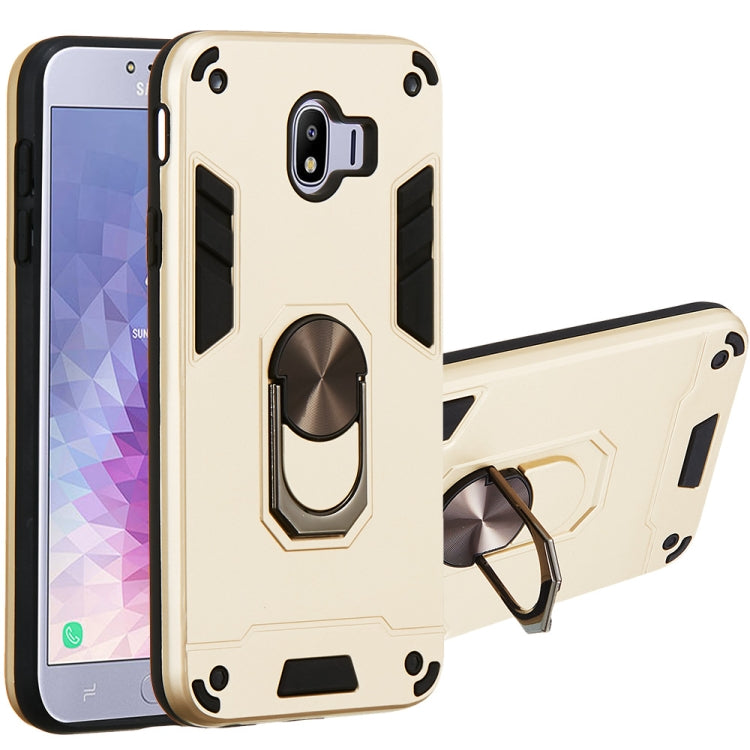 For Samsung Galaxy J4 (2018) 2 in 1 Armour Series PC + TPU Protective Case with Ring Holder