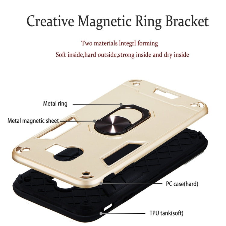 For Samsung Galaxy J4 (2018) 2 in 1 Armour Series PC + TPU Protective Case with Ring Holder