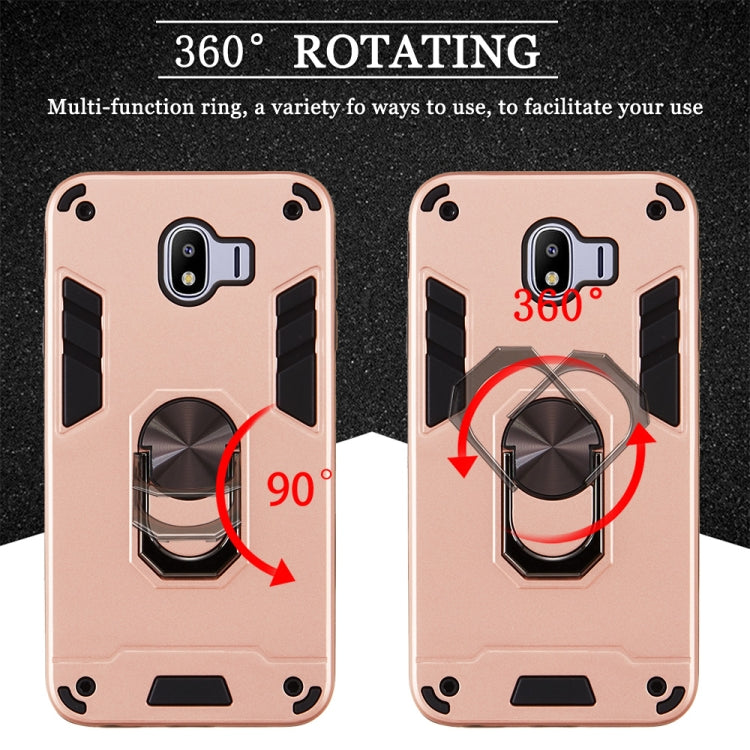 For Samsung Galaxy J4 (2018) 2 in 1 Armour Series PC + TPU Protective Case with Ring Holder
