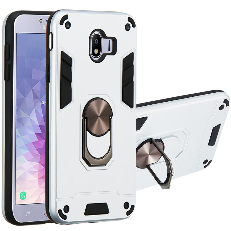 For Samsung Galaxy J4 (2018) 2 in 1 Armour Series PC + TPU Protective Case with Ring Holder
