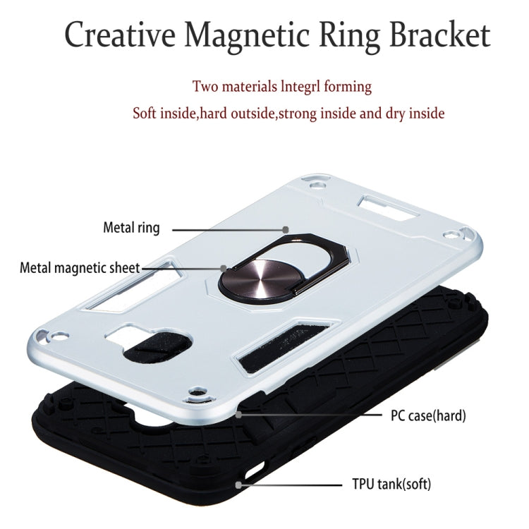 For Samsung Galaxy J4 (2018) 2 in 1 Armour Series PC + TPU Protective Case with Ring Holder