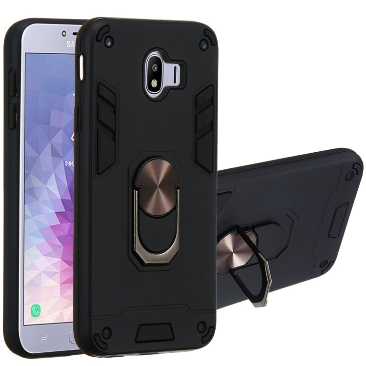 For Samsung Galaxy J4 (2018) 2 in 1 Armour Series PC + TPU Protective Case with Ring Holder
