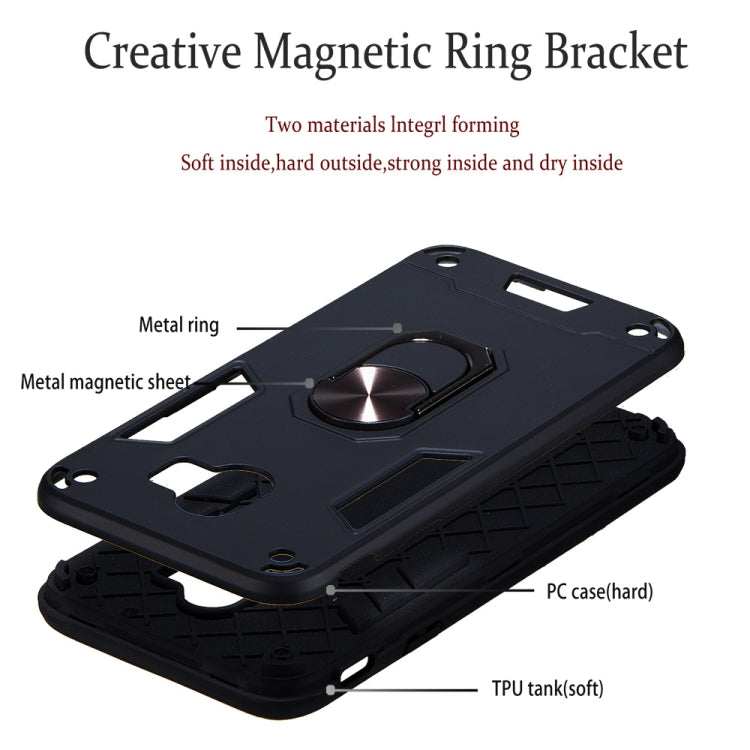 For Samsung Galaxy J4 (2018) 2 in 1 Armour Series PC + TPU Protective Case with Ring Holder