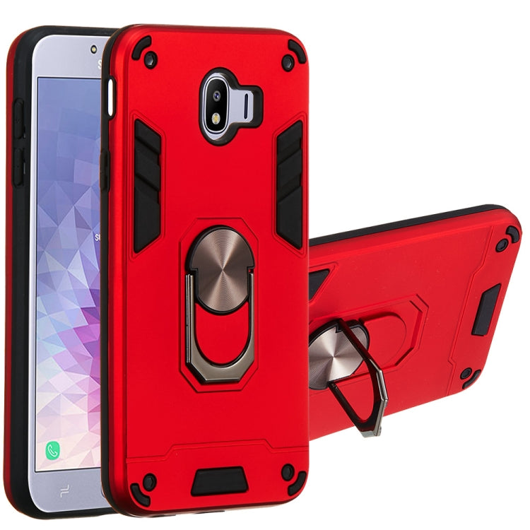 For Samsung Galaxy J4 (2018) 2 in 1 Armour Series PC + TPU Protective Case with Ring Holder