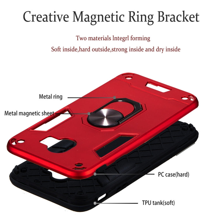 For Samsung Galaxy J4 (2018) 2 in 1 Armour Series PC + TPU Protective Case with Ring Holder
