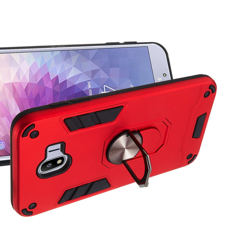 For Samsung Galaxy J4 (2018) 2 in 1 Armour Series PC + TPU Protective Case with Ring Holder