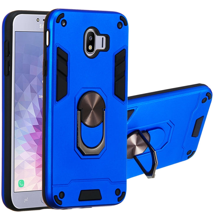 For Samsung Galaxy J4 (2018) 2 in 1 Armour Series PC + TPU Protective Case with Ring Holder