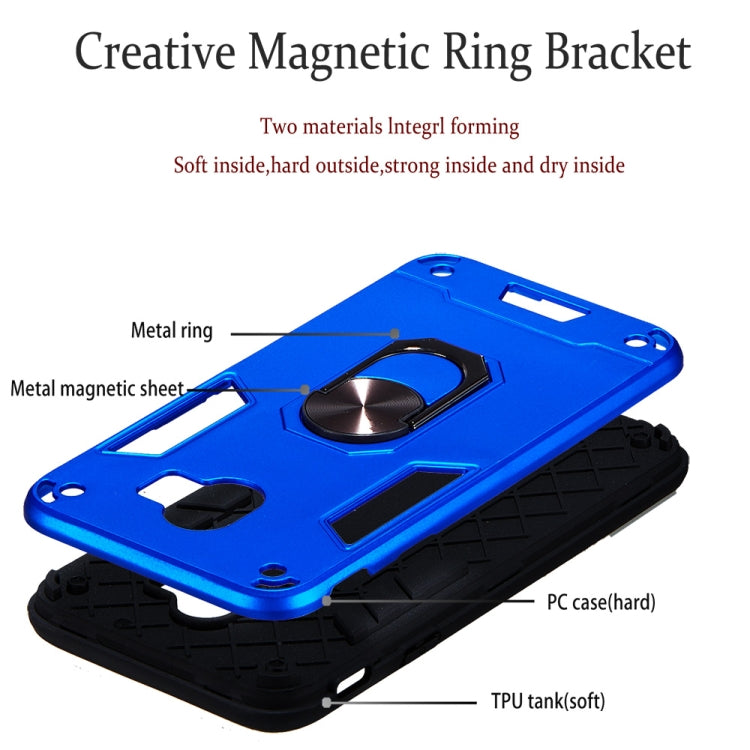 For Samsung Galaxy J4 (2018) 2 in 1 Armour Series PC + TPU Protective Case with Ring Holder