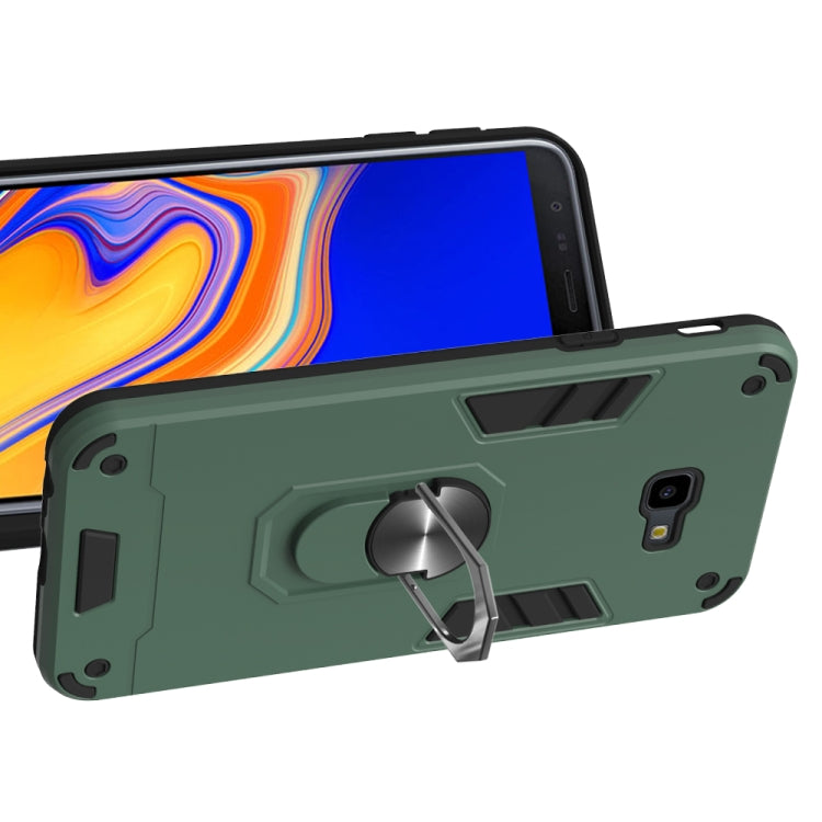 For Samsung Galaxy J4+ 2 in 1 Armour Series PC + TPU Protective Case with Ring Holder