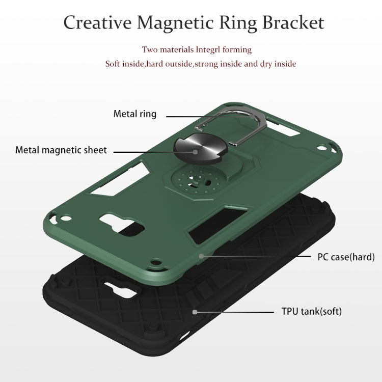For Samsung Galaxy J4+ 2 in 1 Armour Series PC + TPU Protective Case with Ring Holder