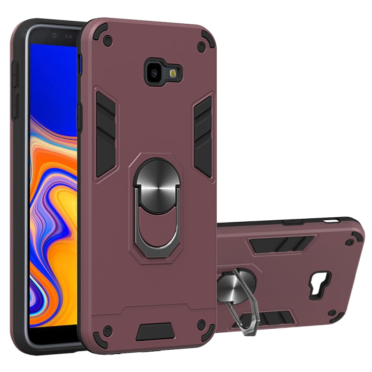 For Samsung Galaxy J4+ 2 in 1 Armour Series PC + TPU Protective Case with Ring Holder